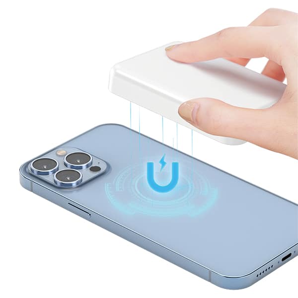 Carregador portátil por indução, Lightning, 5000mAh, Branco, 2Plug - CX 1 UN
