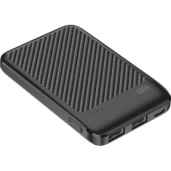 Carregador portátil usb, 3 em 1, 5000mAh, Preto, SL05, 2Plug - CX 1 UN