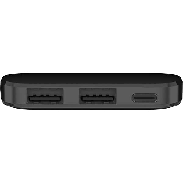 Carregador portátil usb, 3 em 1, 5000mAh, Preto, SL05, 2Plug - CX 1 UN