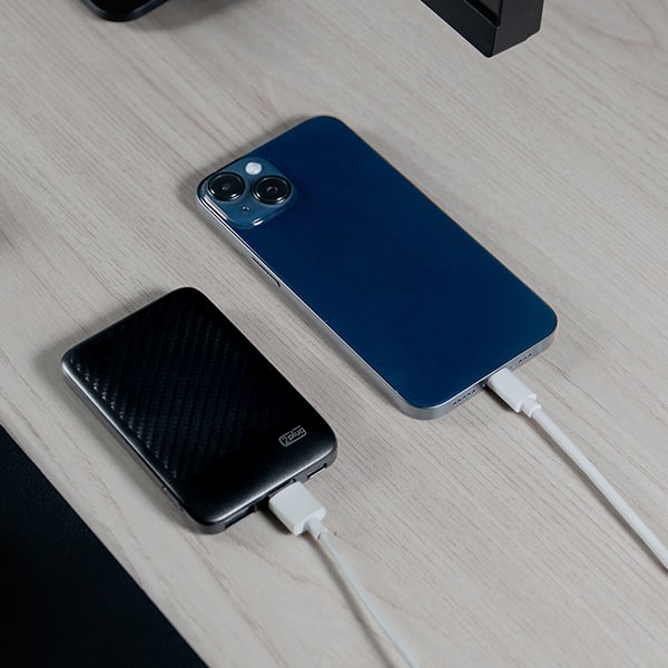 Carregador Portátil Power Bank USB, Fast Charger PD, 5000mAh, Preto, SL05, 2Plug - CX 1 UN