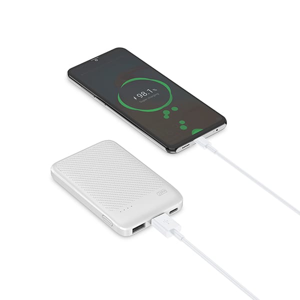 Carregador Portátil Power Bank USB, Fast Charger PD, 5000mAh, Branco, SL05, 2Plug - CX 1 UN