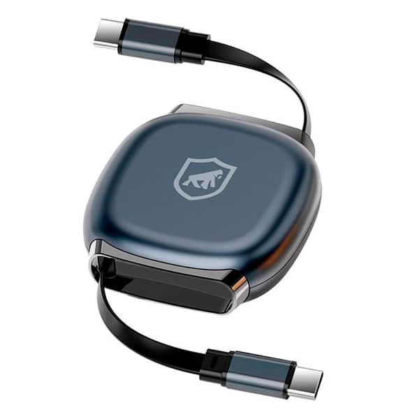 Cabo USB-C para USB-C, Retrátil, 1 metro, Preto, Victusm, Gshield - PT 1 UN