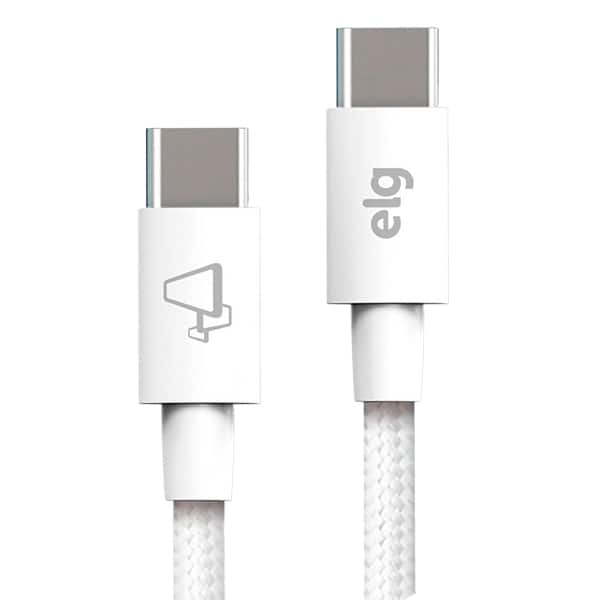 Cabo USB-C para USB-C 1m, Branco, TC60, Elg - CX 1 UN Cabo USB-C para USB-C 1m, Branco, TC60, Elg - CX 1 UN