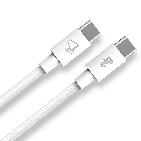 Cabo USB-C para USB-C 1m, Branco, TC60, Elg - CX 1 UN Cabo USB-C para USB-C 1m, Branco, TC60, Elg - CX 1 UN