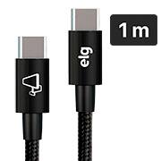 Cabo USB-C para USB-C 1m, Preto, TC60B, Elg - CX 1 UN