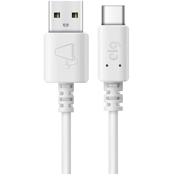 Cabo USB-A para USB-C, 1m, Branco, TCUSB, Elg - CX 1 UN Cabo USB-A para USB-C, 1m, Branco, TCUSB, Elg - CX 1 UN
