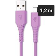 Cabo USB-A para USB-C emborrachado, 1,2m, Roxo, TC12X, Elg - CX 1 UN Cabo USB-A para USB-C emborrachado, 1,2m, Roxo, TC12X, Elg - CX 1 UN