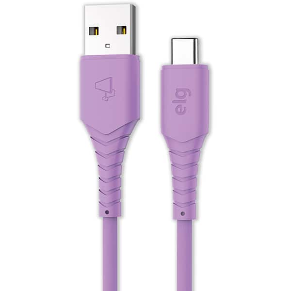 Cabo USB-A para USB-C emborrachado, 1,2m, Roxo, TC12X, Elg - CX 1 UN