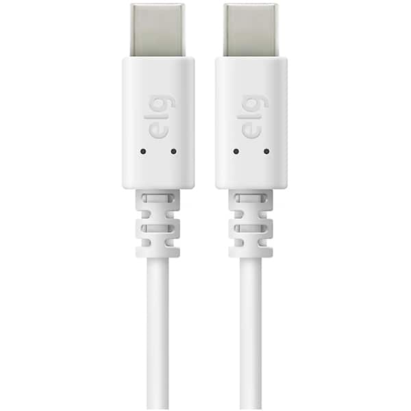 Cabo USB-C para USB-C 1m, Branco, TC2TC, Elg - CX 1 UN Cabo USB-C para USB-C 1m, Branco, TC2TC, Elg - CX 1 UN