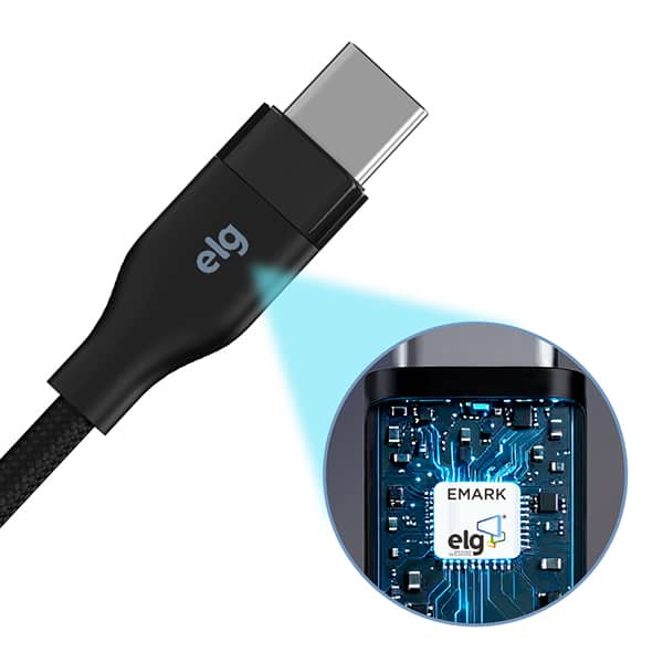 Cabo USB-C para USB-C 1m, Preto, TC100, Elg - CX 1 UN Cabo USB-C para USB-C 1m, Preto, TC100, Elg - CX 1 UN