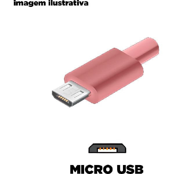 Cabo USB-A para micro USB, 1m, Azul, VQ-D83 74628, Letron - CX 1 UN Cabo USB-A para micro USB, 1m, Azul, VQ-D83 74628, Letron - CX 1 UN