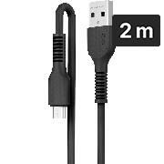 Cabo USB-A para micro USB, 2m, Preto, VQ-D83 74616, Letron - CX 1 UN