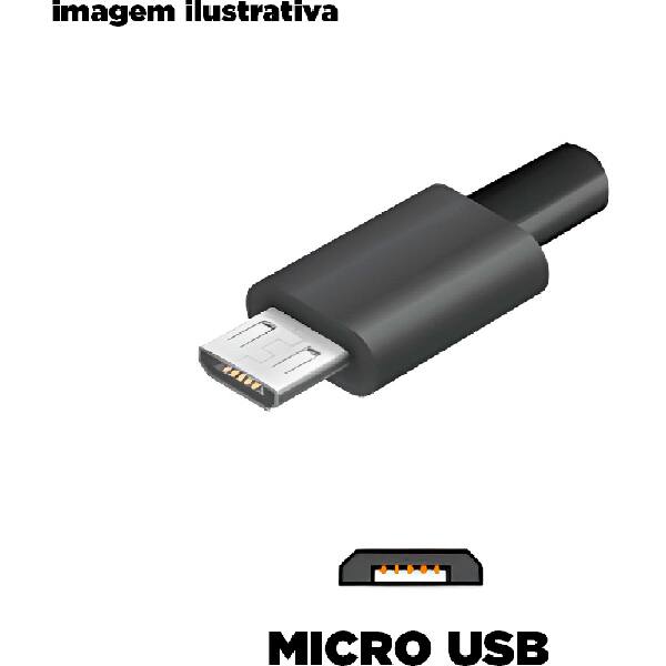 Cabo USB-A para micro USB, 1m, Preto, VQ-D83 74627, Letron - CX 1 UN Cabo USB-A para micro USB, 1m, Preto, VQ-D83 74627, Letron - CX 1 UN