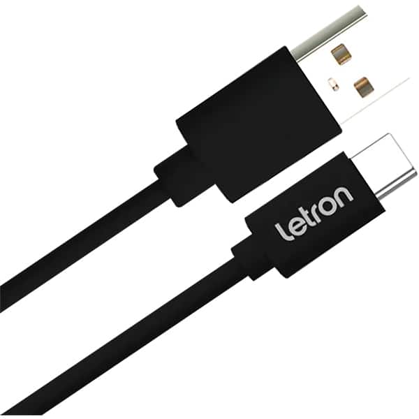 Cabo USB-A para USB-C, 1m, Preto, 74539, Letron - CX 1 UN