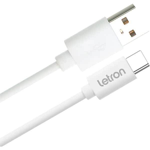 Cabo USB-A para USB-C, 1m, Branco, 74538, Letron - CX 1 UN