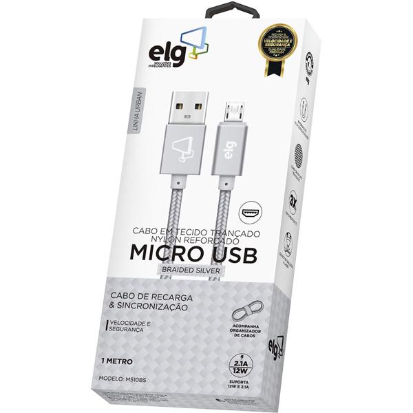 Cabo USB para micro USB, 1m, Prata, M510BS, Elg - BT 1 UN