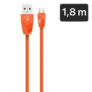 Cabo USB para micro USB, 1,8m, Laranja, M518LR, Elg - BT 1 UN