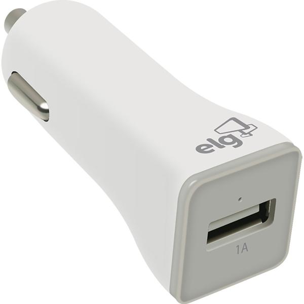 Carregador veicular universal, 1 porta USB 1A, Branco, CC1SBR, ELG - BT 1 UN