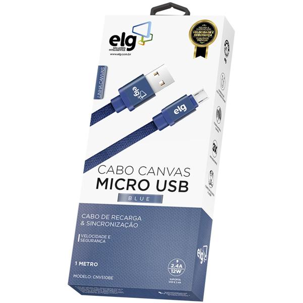 Cabo USB para micro USB, 1m, Azul, CNV510BE, Elg - CX 1 UN