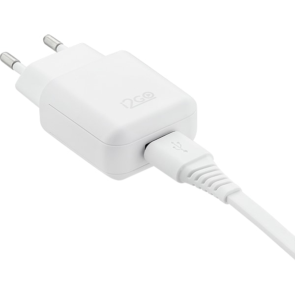 Carregador de tomada c/ 1 saída USB+cabo Lightning branco KIT003 I2Go BT 1 UN