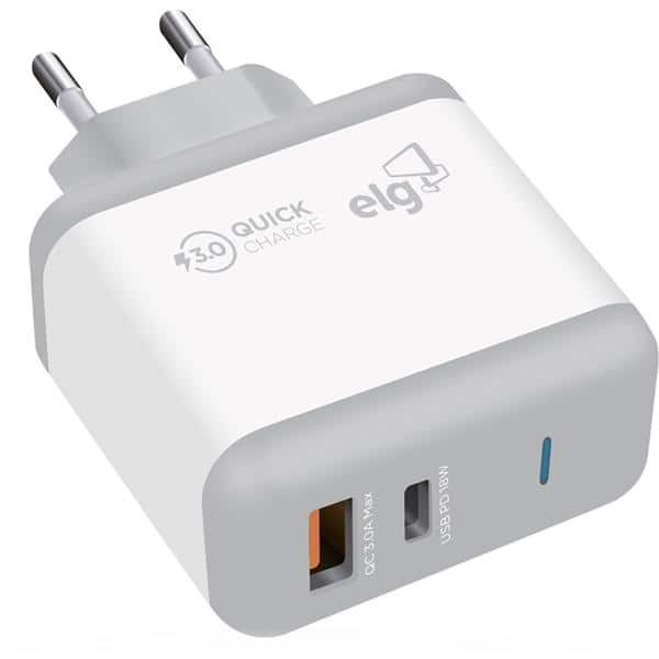 Carregador de tomada c/1 saída USB + 1 saída USB-C WC2S-PDQC Elg CX 1 UN