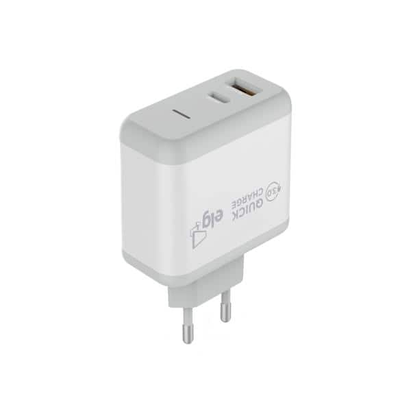 Carregador de tomada c/1 saída USB + 1 saída USB-C WC2S-PDQC Elg CX 1 UN