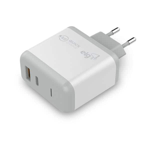 Carregador de tomada c/1 saída USB + 1 saída USB-C WC2S-PDQC Elg CX 1 UN