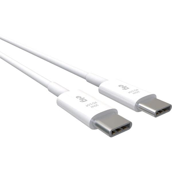 Cabo USB C para Tipo-C, 1m, Branco, TC20W, Elg - CX 1 UN