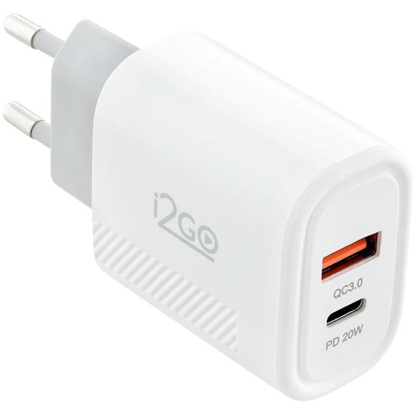 Carregador de tomada com 1 saída USB+1 saída USB-C PROWAL027 I2Go 1 UN