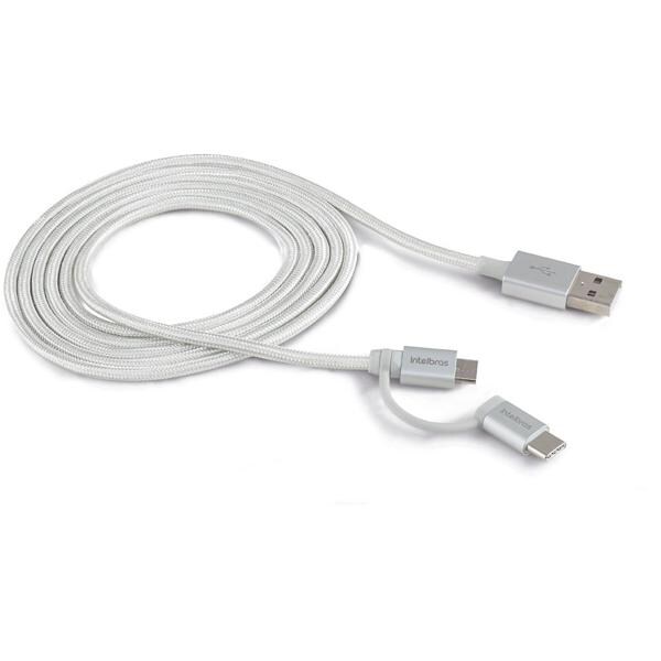 Cabo de sincronia micro USB + USB-C , 1,5m, 4830072, Intelbras - CX 1 UN