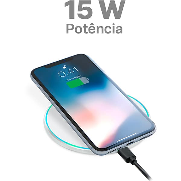 Carregador sem fio 15w branco JD004 2Plug BT 1 UN
