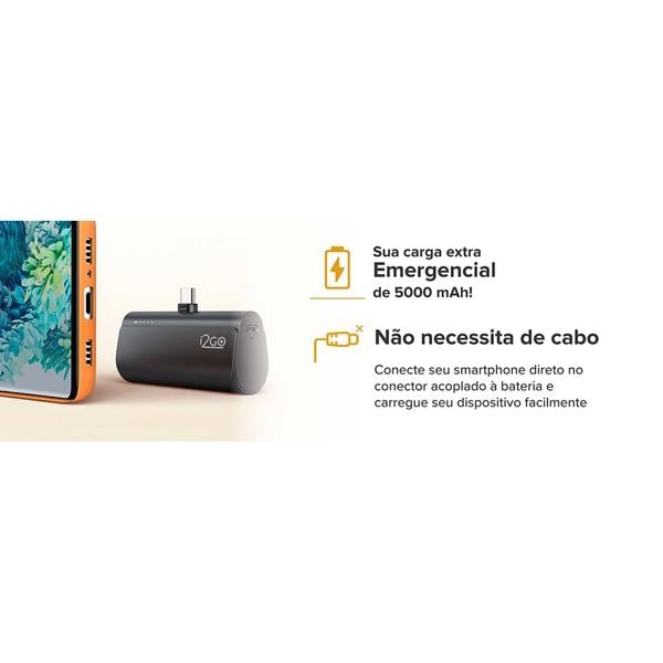 Carregador portátil Power Bank USB-C 5.000mAh PROBAT020 I2Go - CX 1 UN