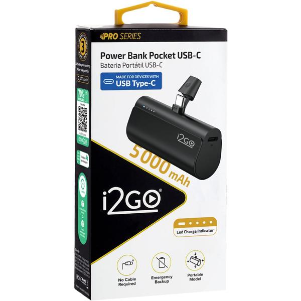 Carregador portátil Power Bank USB-C 5.000mAh PROBAT020 I2Go - CX 1 UN