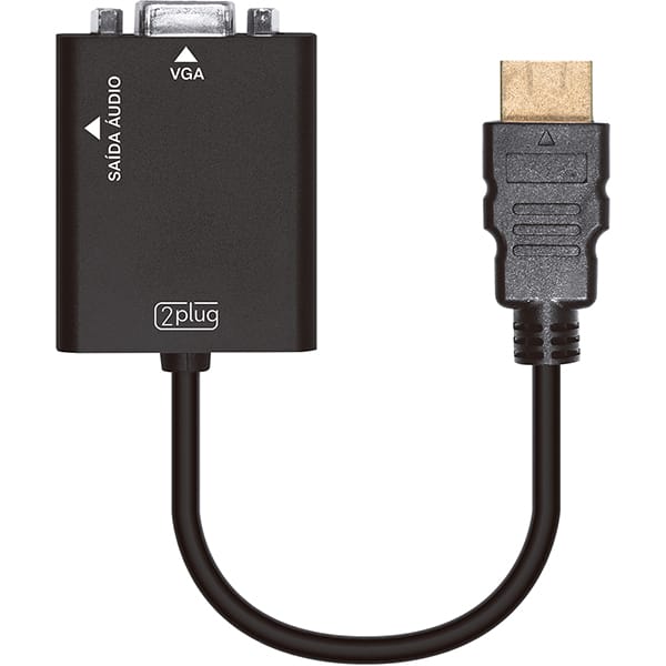 Adaptador HDMI para VGA com Saída de Áudio, JL-H1005, 2Plug - PT 1 UN