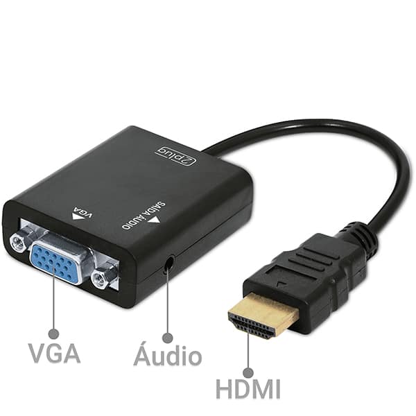 Adaptador HDMI para VGA com Saída de Áudio, JL-H1005, 2Plug - PT 1 UN