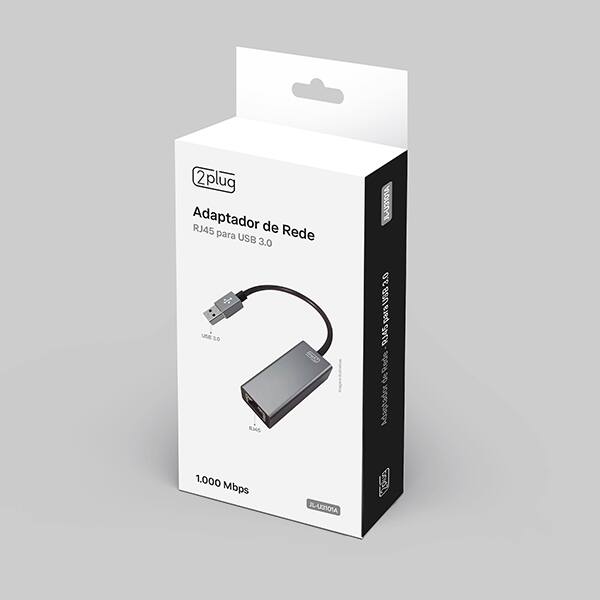 Adaptador de Rede RJ45 para USB 3.0, 1000Mbps, JL-U3101A, 2Plug - PT 1 UN