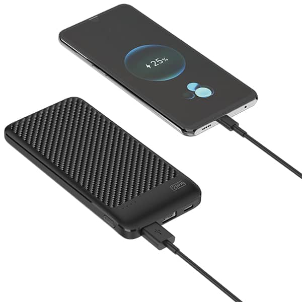 Carregador portátil usb, 3 em 1, 10000mAh, Preto, SL10, 2Plug - CX 1 UN