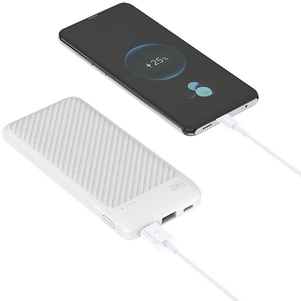 Carregador portátil usb, 3 em 1, 10000mAh, Branco, SL10, 2Plug - CX 1 UN
