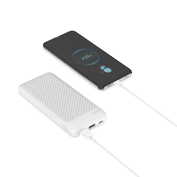Carregador Portátil Power Bank USB, Fast Charger PD, 10000mAh, Branco, SL10, 2Plug - CX 1 UN