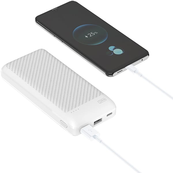 Carregador portátil usb p/ smartphone 20000mAh branco SL20 2Plug CX 1 UN