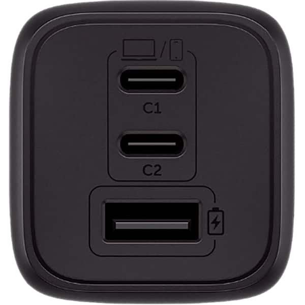 Carregador de tomada com 2 saídas USB-C+1 USB, 65w, Preto, EC-21, Intelbras - CX 1 UN