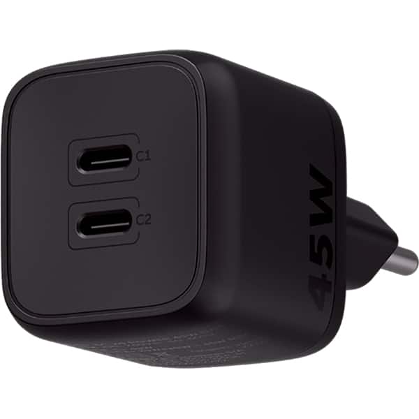Carregador de tomada com 2 saídas USB-C, 45w, Preto, EC-20, Intelbras - CX 1 UN