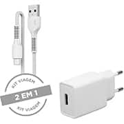 Carregador de tomada com 1 saída USB + cabo USB-C, Branco, 74508, Letron - CX 1 UN