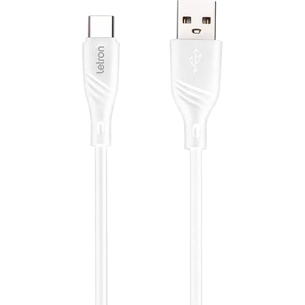 Carregador de tomada com 1 saída USB + cabo USB-C, Branco, 74508, Letron - CX 1 UN