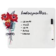 Painel metálico 26,5x19,5 Porta-Recados Floral Geguton PT 1 UN