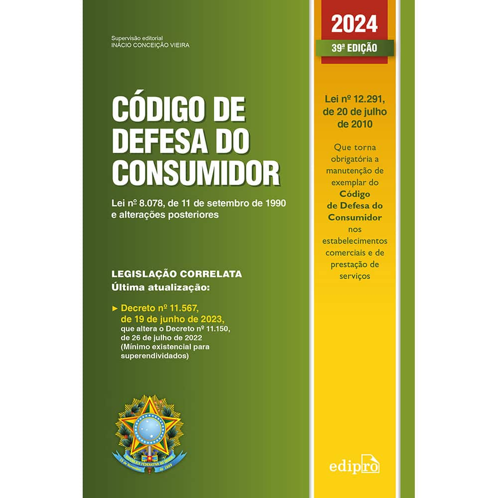 Código de Defesa do Consumidor, 39° edição, 2024, Catavento PT 1 UN