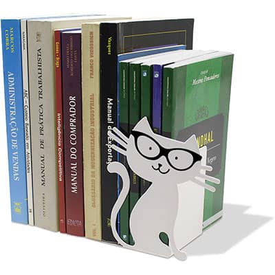 Suporte p/livros gato branco Geguton PT 1 UN