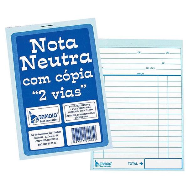 Bloco nota neutra 10,7x15,4 s/cópia 50x2 via 1005 Tamoio PT 5 UN