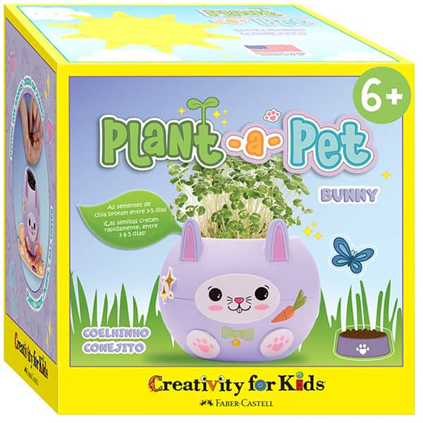 Mini Jardim Coelhinho, Brinquedo Criativo para crianças a partir de 6 anos, Creativity For Kids, Faber-Castell – CX 1 UN
