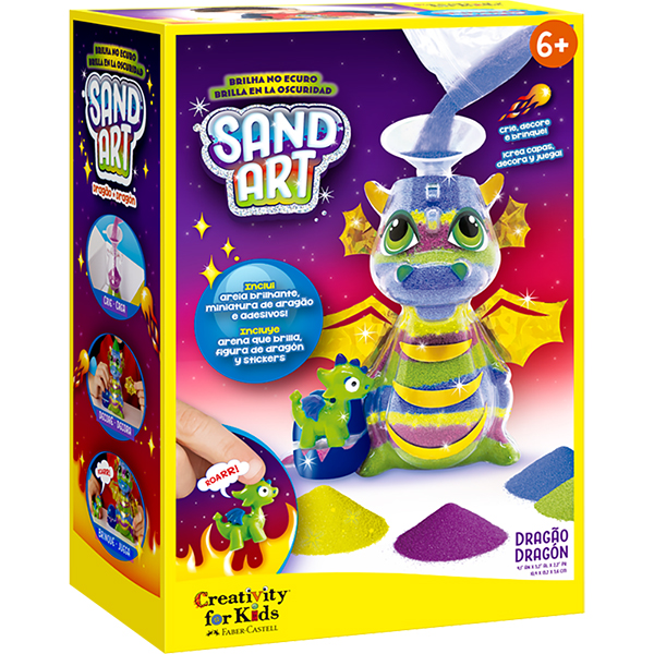Brinquedo criativo CFK Areia Dragão, 6393900, Faber-castell - CX 1 UN Brinquedo criativo CFK Areia Dragão, 6393900, Faber-castell - CX 1 UN